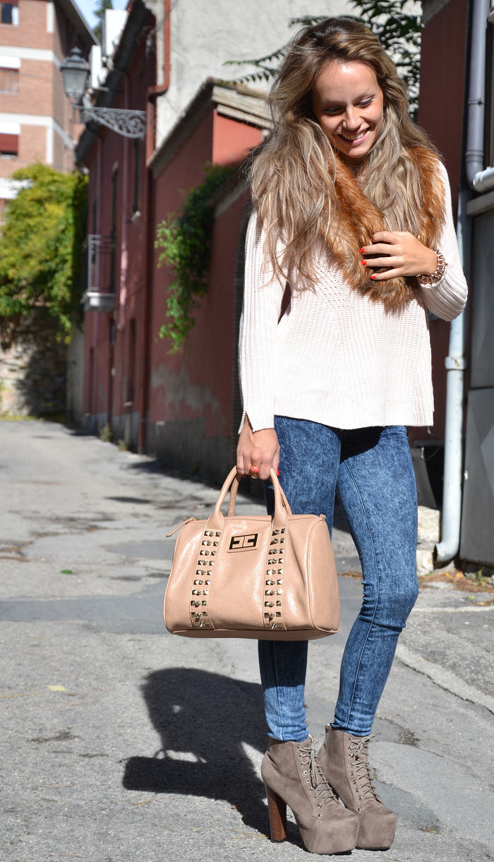 Jeffrey Campbell shoes and eco fur collar - It-girl by Eleonora Petrella