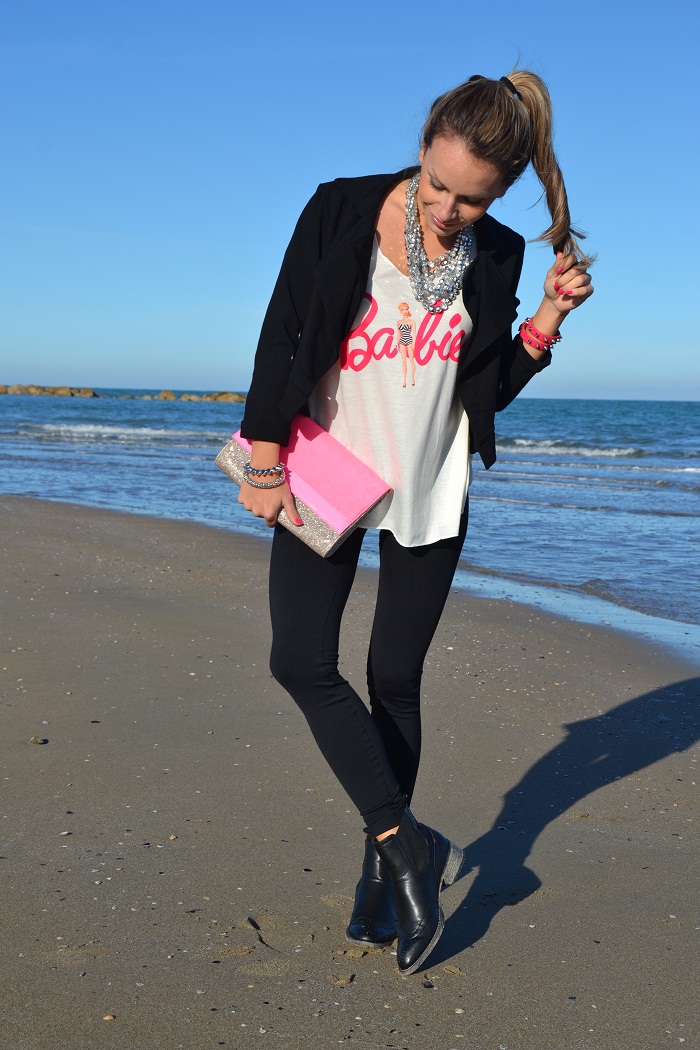 Barbie t-shirt and ankle boots- It-girl by Eleonora Petrella
