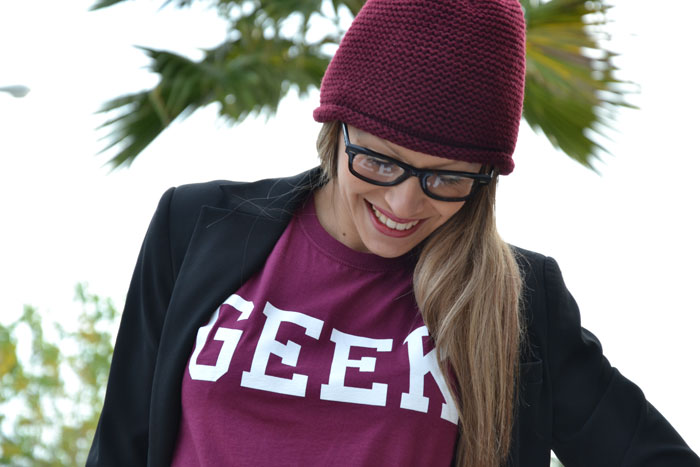 Topshop Geek burgundy t-shirt - It-Girl by Eleonora Petrella