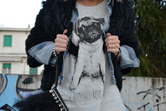 Faux fur jacket and pochette and Zara heels - It-Girl by Eleonora Petrella