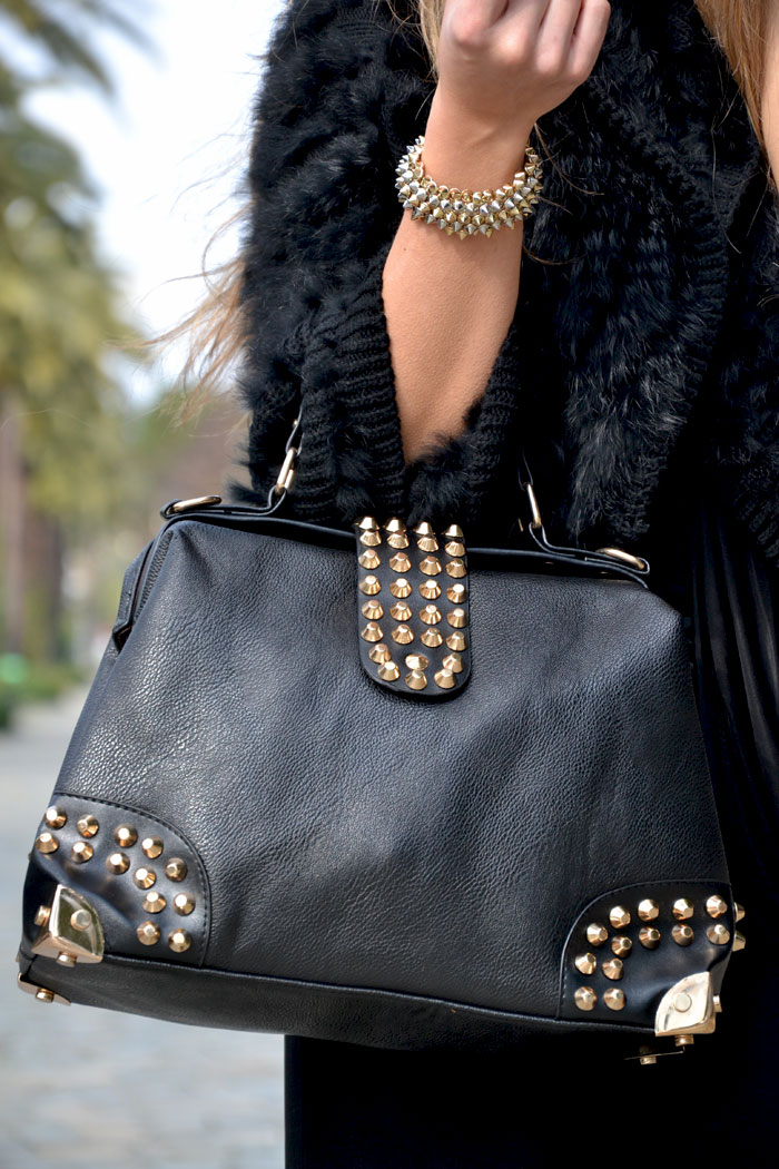 Pinko black jumpsuit and Oasap studded handbag - It-Girl by Eleonora Petrella