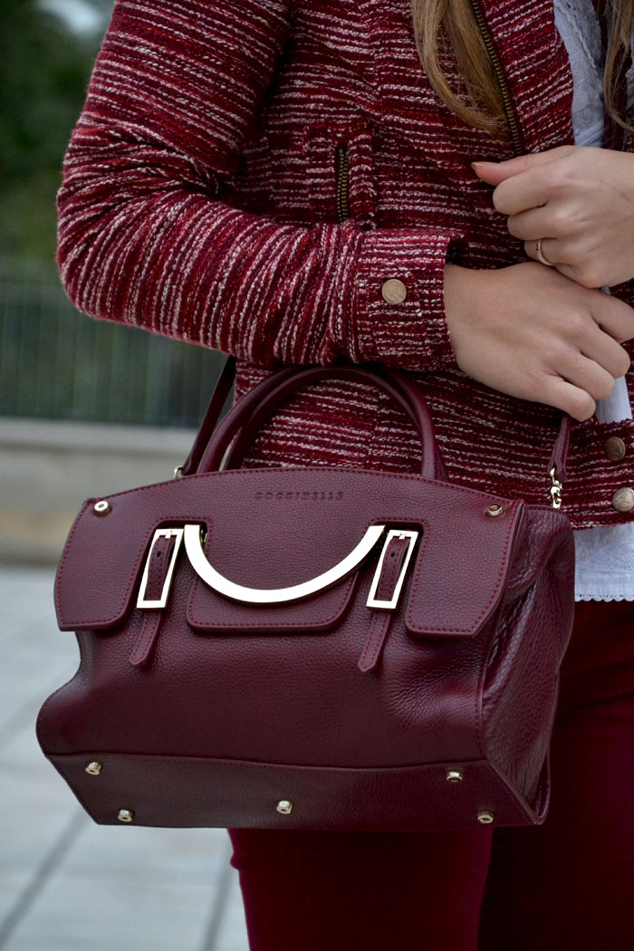 Burgundy trend and Coccinelle Celeste bag - It-Girl by Eleonora Petrella