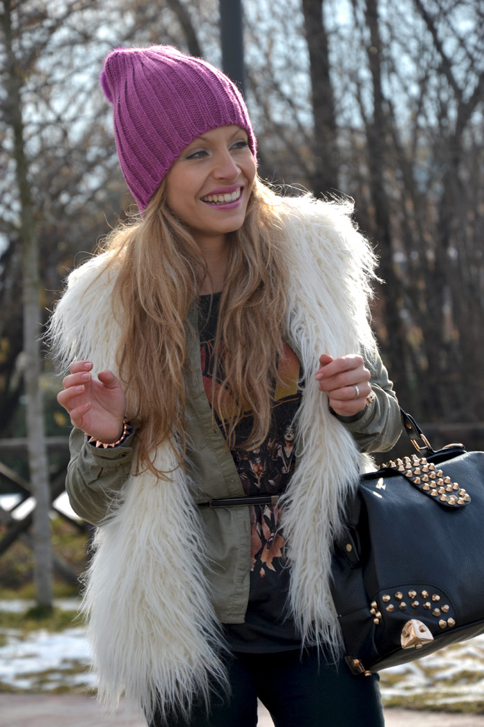 H&M faux fur, Zara sneakers alte and Oasap bag - It-Girl by Eleonora Petrella