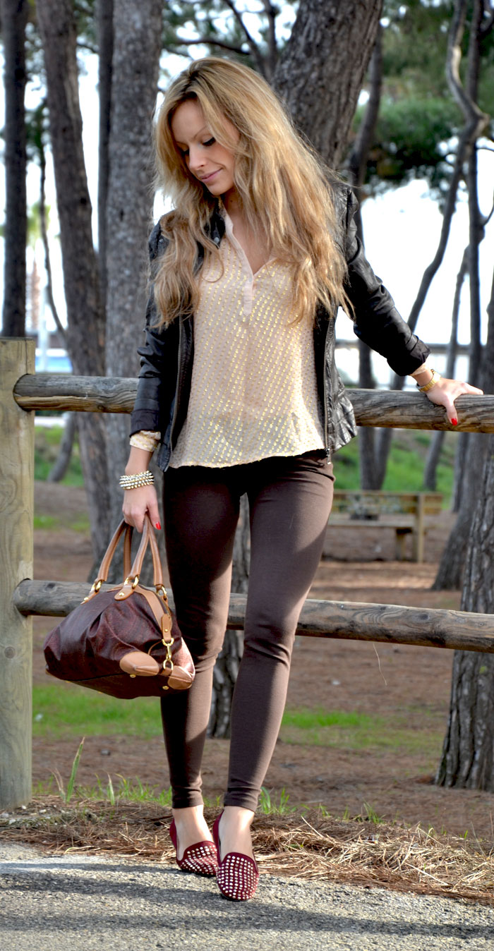 H&M brown leather jacket and Etro bag- It-girl by Eleonora Petrella
