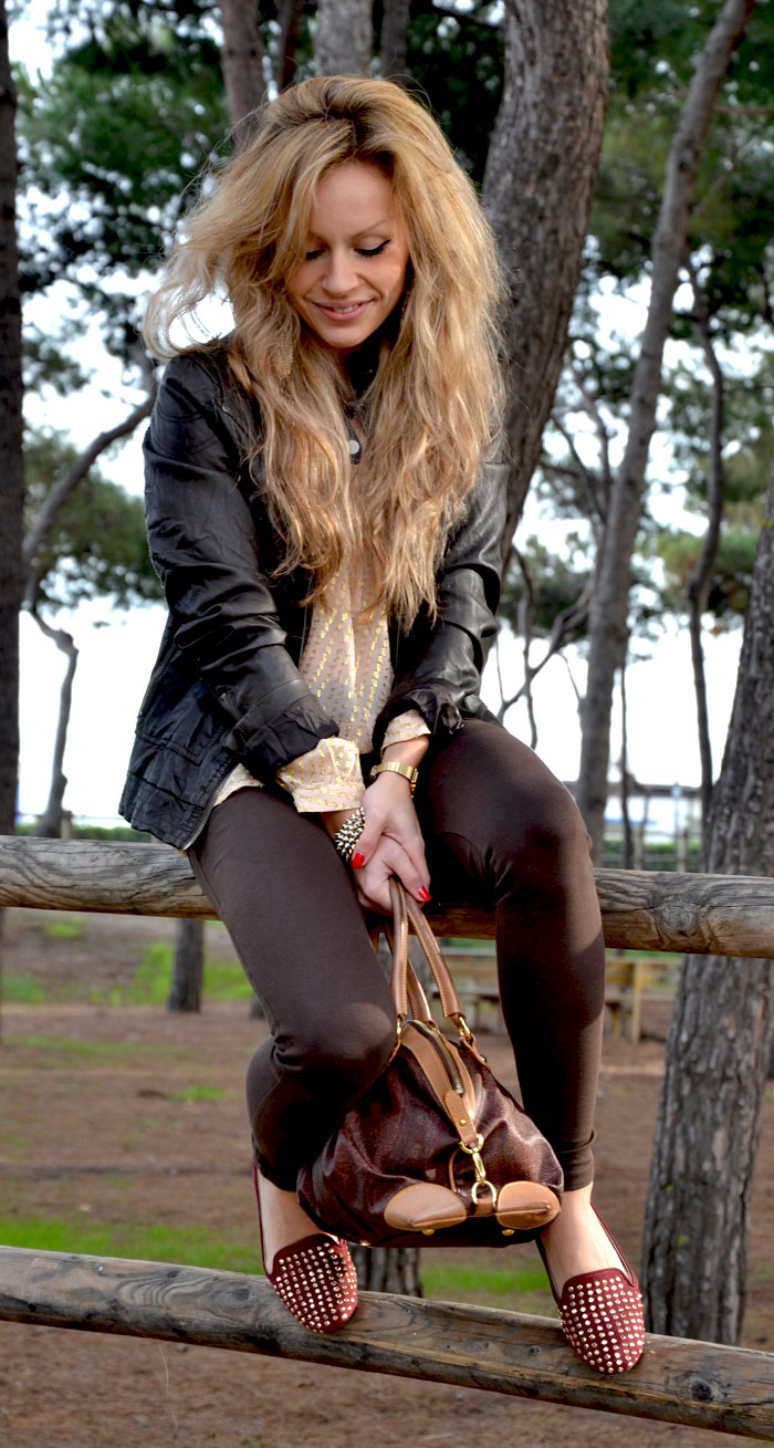 H&M brown leather jacket and Etro bag- It-girl by Eleonora Petrella