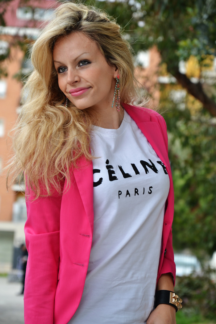 SheInside Celine Paris t-shirt and Oasap studded bag - outfit fashion blogger It-Girl by Eleonora Petrella