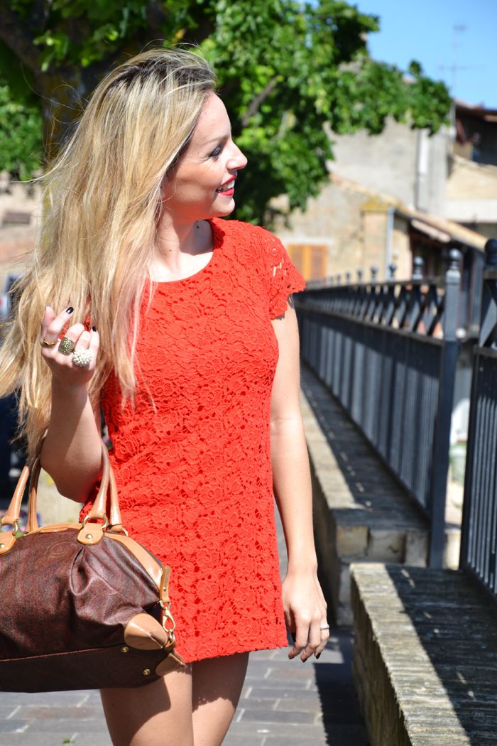 Zara red roses dress, leopard heels and Etro bag - outfit spring summer 2013 fashion blogger It-Girl by Eleonora Petrella