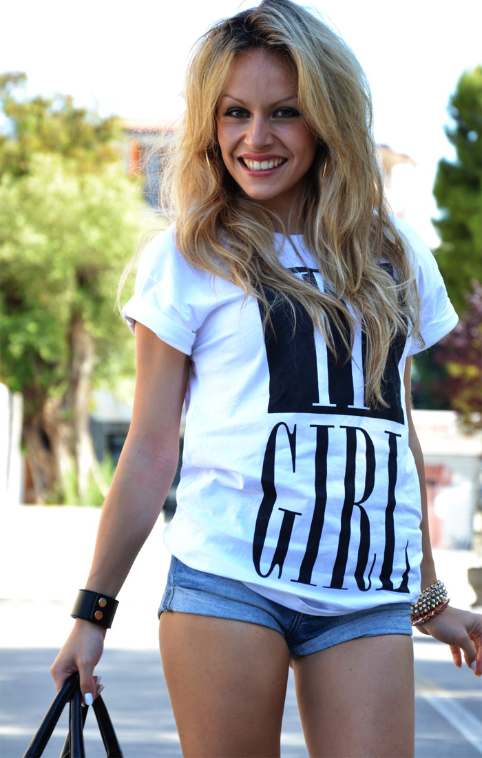 Forever 21 It Girl t-shirt and denim shirt - outfit spring 2013 fashion blogger It-Girl by Eleonora Petrella