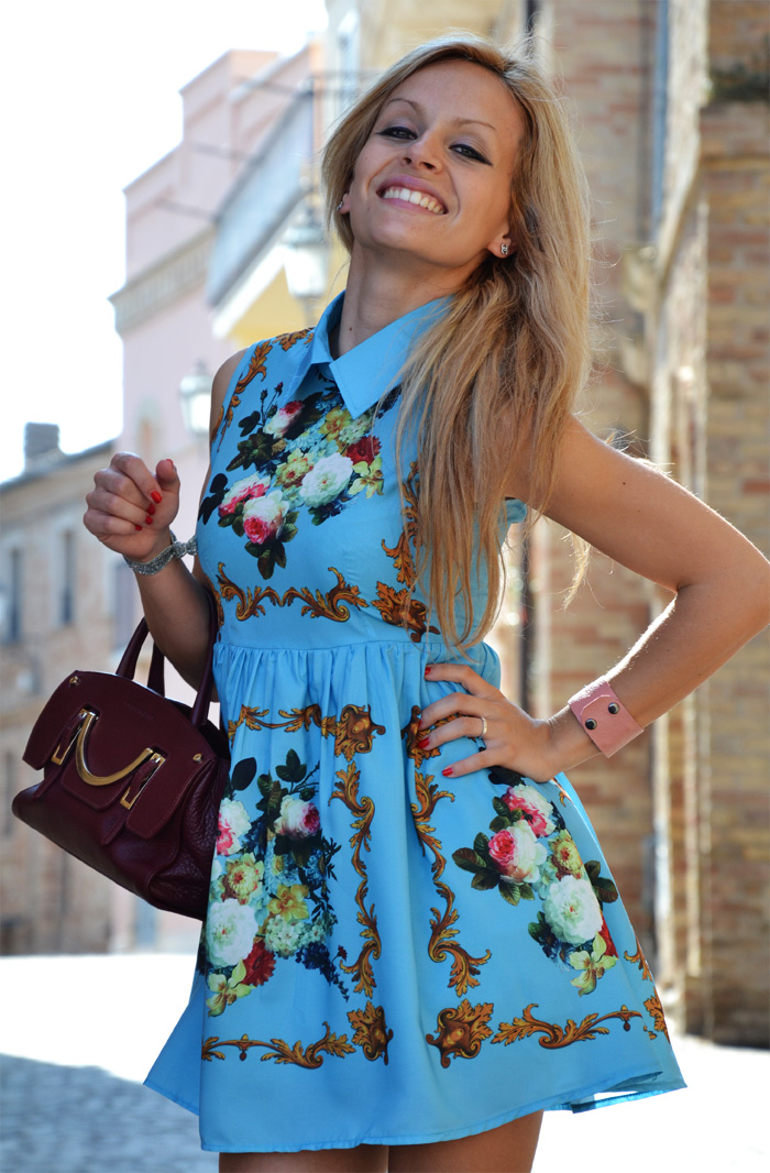 Romwe retro printing dress - outfit summer fashion blogger It-Girl by Eleonora Petrella