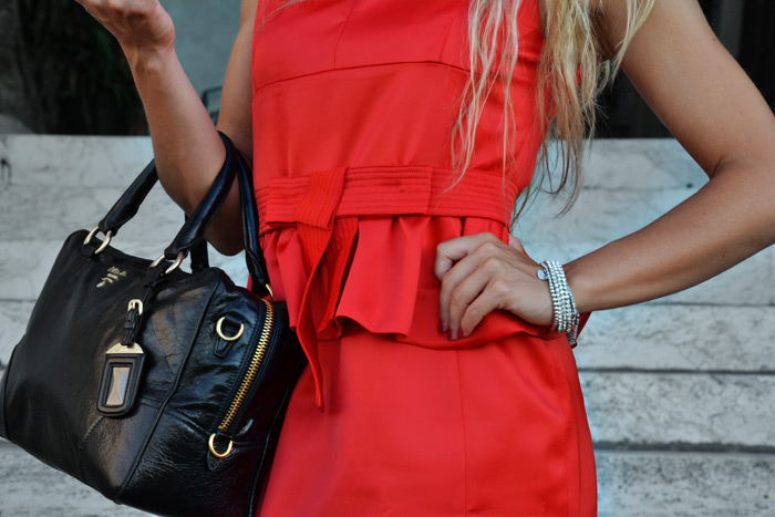 Choies sexy red dress, Prada bag bauletto - outfit summer 2013 italian fashion blogger It-Girl 2013