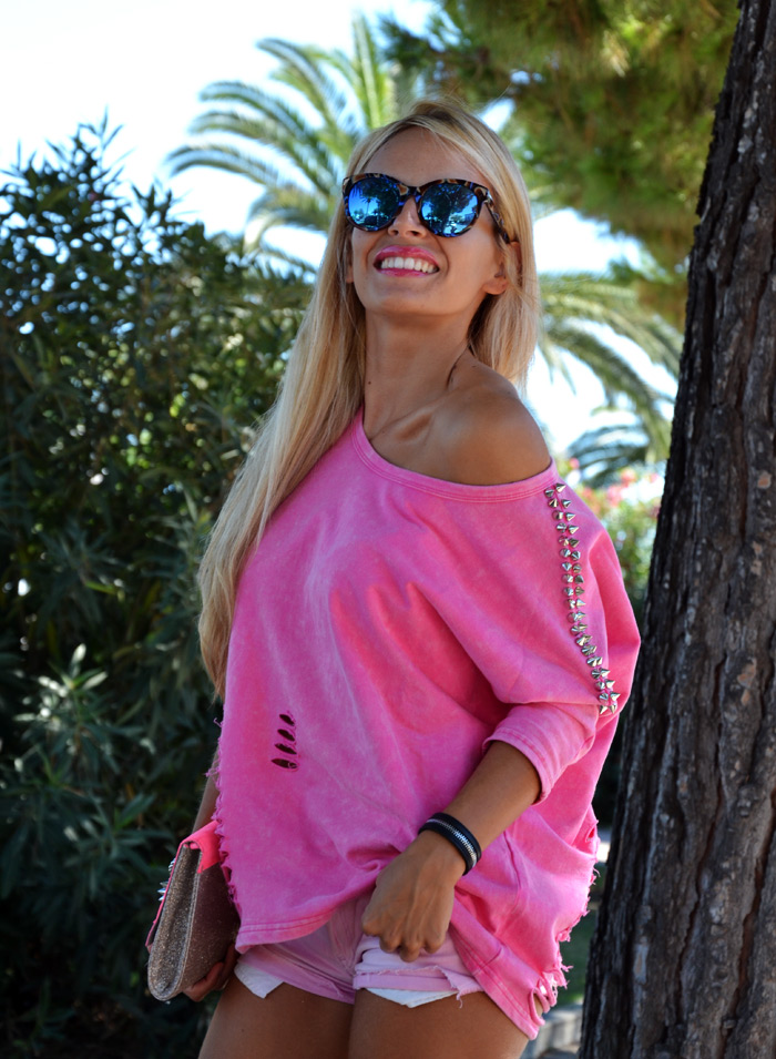Punk style Romwe t-shirt, Hype Glass sunglasses fashion blogger outfit look summer 2013 - It-Girl by Eleonora Petrella