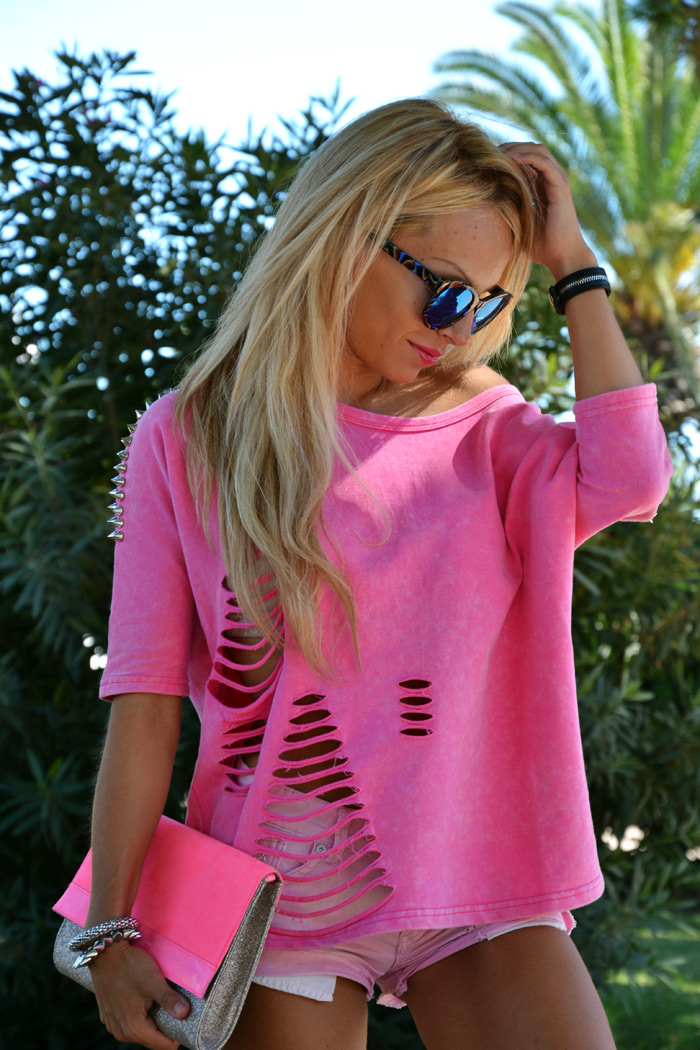 Punk style Romwe t-shirt, Hype Glass sunglasses fashion blogger outfit look summer 2013 - It-Girl by Eleonora Petrella