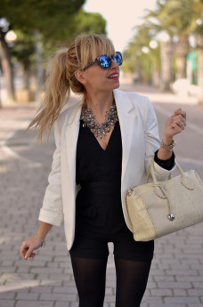 Romwe chiffon elegant playsuit – party jumpsuit – Borse Furla bags – Italian fashion blogger It-Girl by Eleonora Petrella