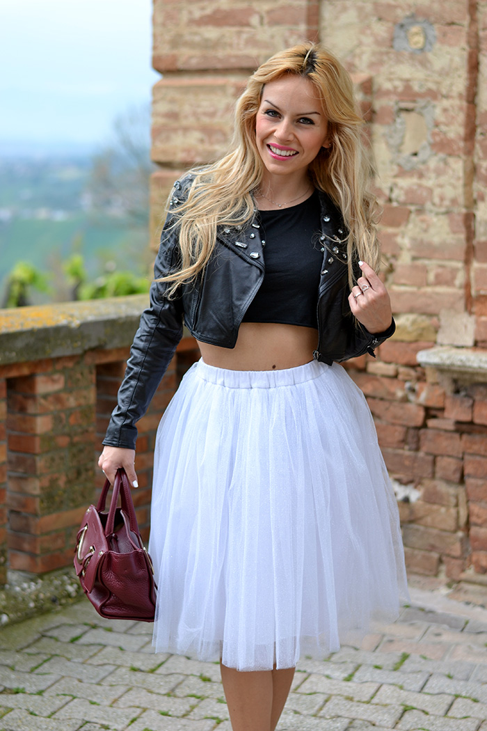 Gonna tutu tulle skirt, ballerina skirt, chiffon skirt, piùstyle shopping online – outfit spring 2014 italian fashion blogger It-Girl by Eleonora Petrella