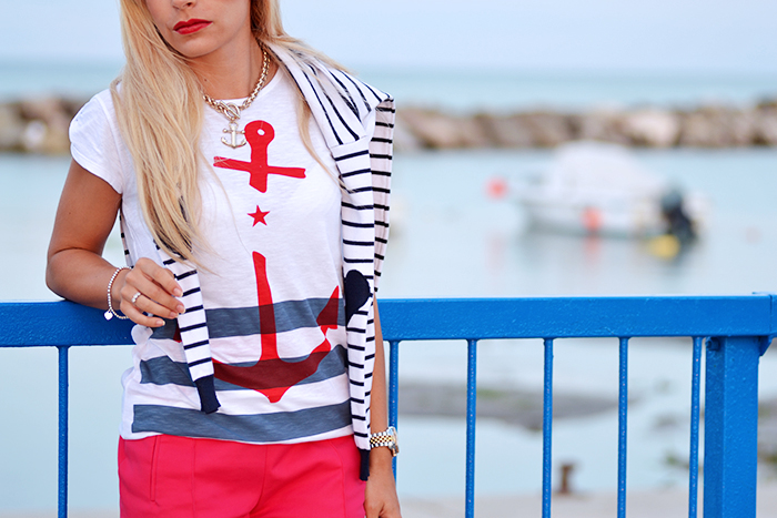 ancora t-shirt, Roimer, navy style, anchor tattoo, Zara shoes – outfit summer 2014 italian fashion blogger It-Girl by Eleonora Petrella