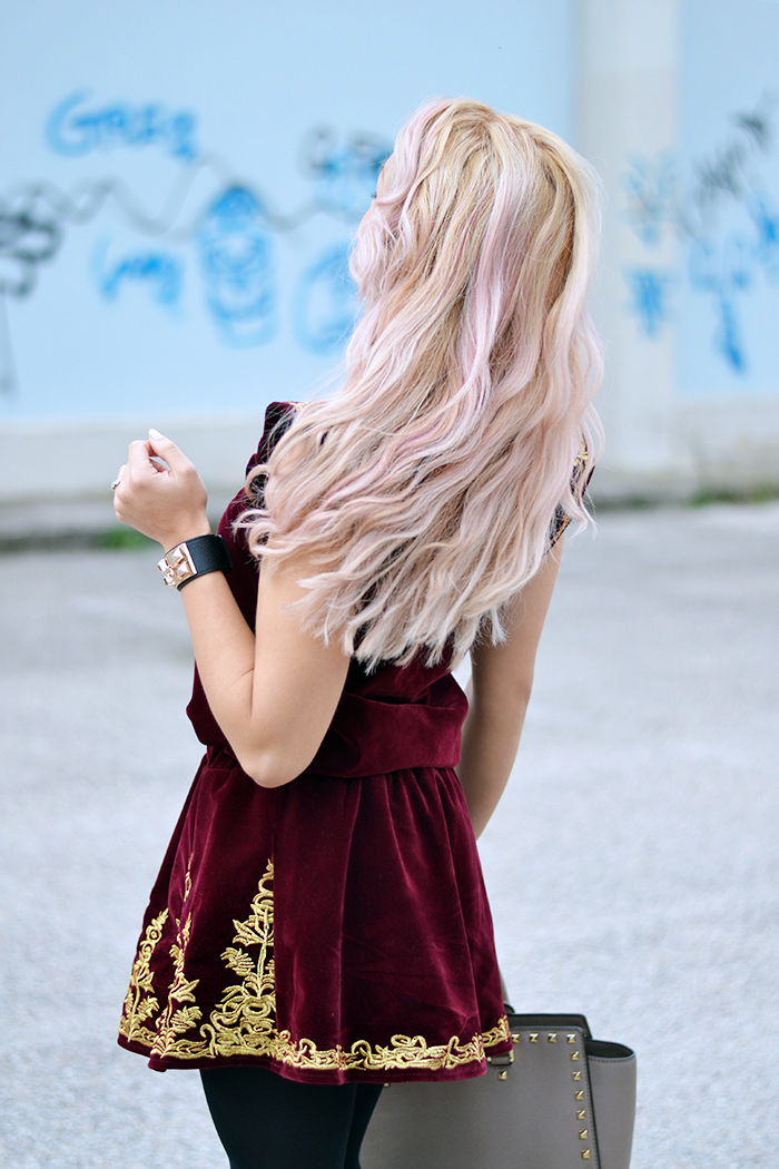 blonde and Pink Hair, Bicolor hair, tendenze capelli 2014, L’Oreal hair chalk, Chicwish spedizioni Italia, Michael Kors Selma bag