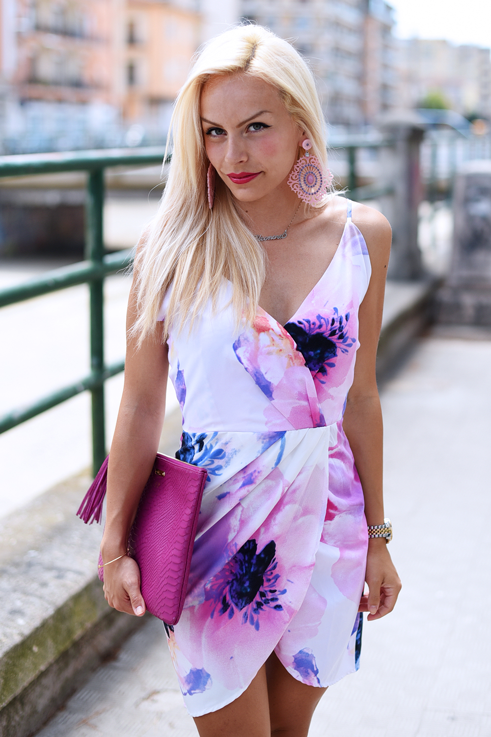 floral dress, Oasap dress, fashion dress, The peach box jewelry, Thepeachbox opinioni prezzi spese di spedizione, thepeachbox dogana - outfit summer 2015