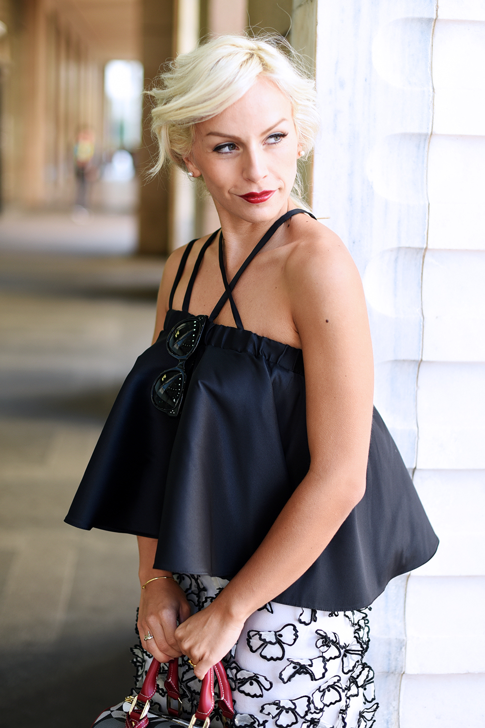 rcadia Bags borse, gonne lunghe, come indossare una gonna lunga, top nero, tendenze primavera 2016 - outfit fashion blogger It-Girl by Eleonora Petrella